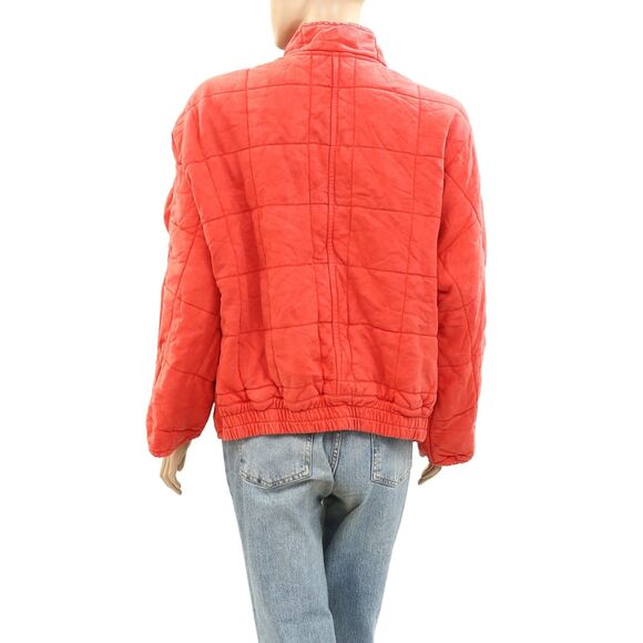 Free People Dolman Quilted Knit Jacket Top Oversized Zip-up Slouchy M NWT 284037 - Picture 8 of 9